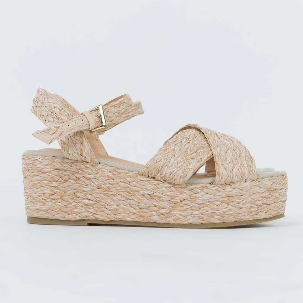 NIB Therapy Madrid Platform Sandals in Natural
